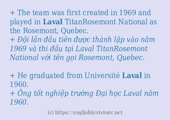 laval các ví dụ và câu điển hình