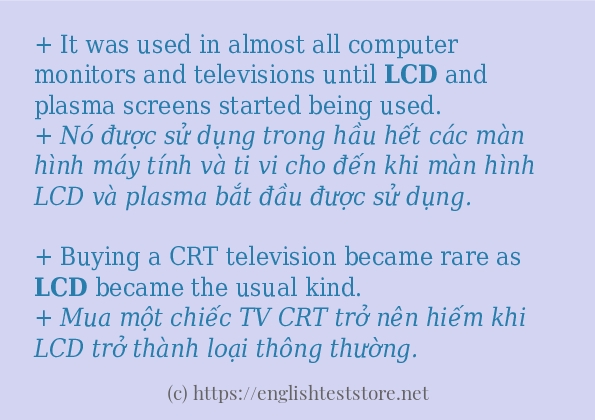 lcd câu ví dụ về cách dùng