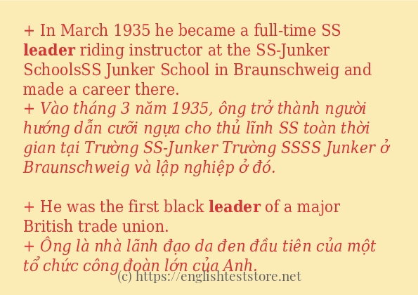 leader cách dùng và ví dụ trong câu