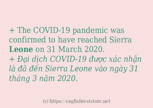 leone câu ví dụ và cách sử dụng