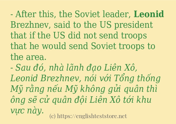 leonid áp dụng trong câu và ví dụ