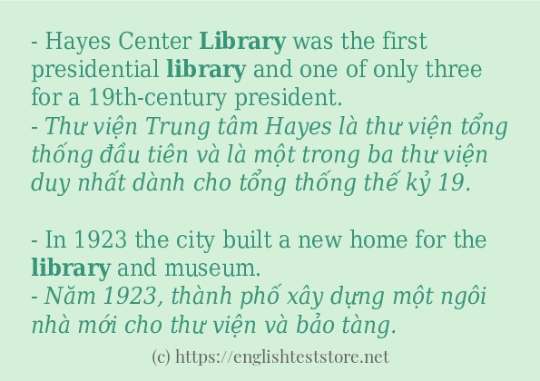 library cách sử dụng và câu ví dụ