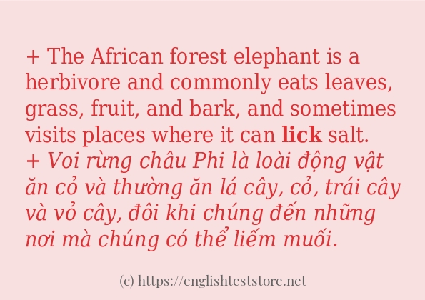 lick cách dùng và câu ví dụ