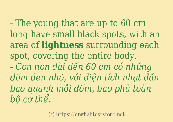 lightness cách sử dụng trong câu và ví dụ
