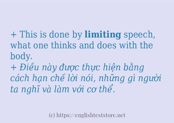limiting cách dùng và ví dụ trong câu