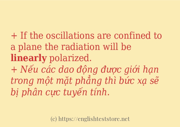 linearly cách sử dụng và câu ví dụ