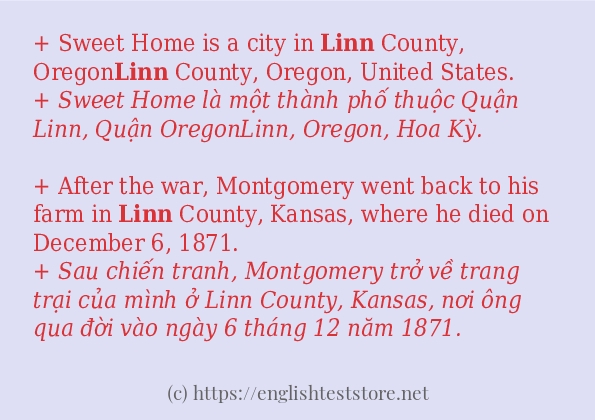 linn các cách dùng và câu ví dụ