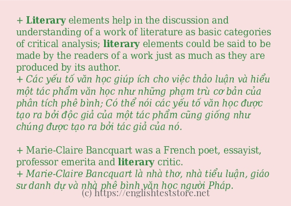 literary cách dùng và ví dụ trong câu