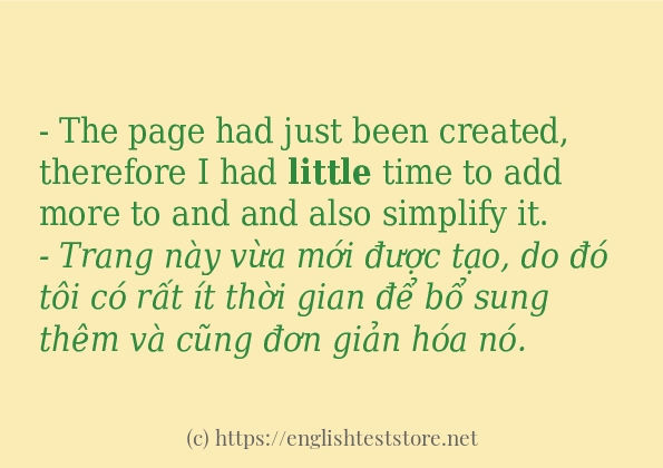 little cách dùng và câu ví dụ