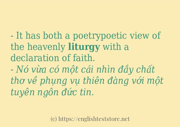 liturgy có bao nhiêu cách dùng?
