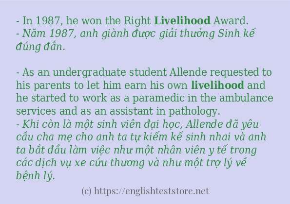 livelihood dùng như thế nào?