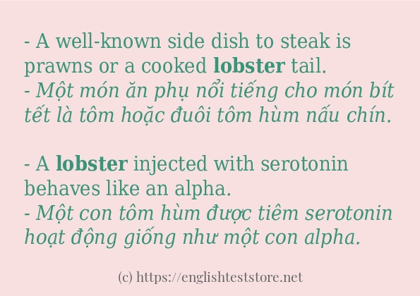 lobster các cách dùng và câu ví dụ