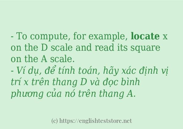 locate áp dụng trong câu và ví dụ