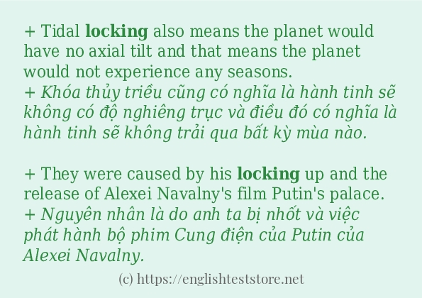 locking các ví dụ và câu điển hình