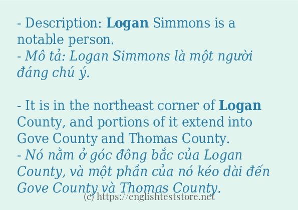 logan ví dụ cách dùng trong câu