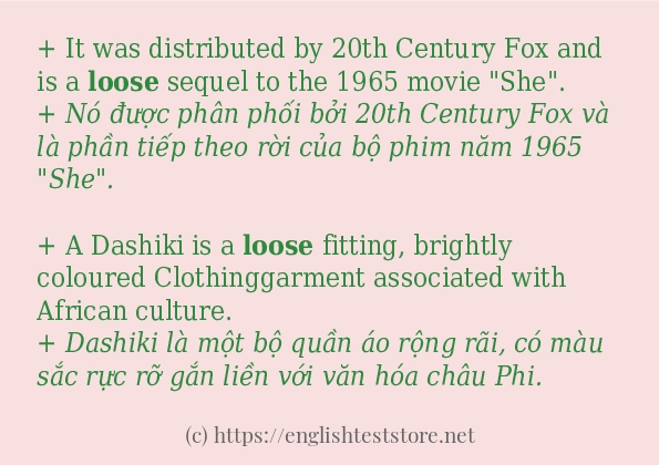 loose các cách dùng và câu ví dụ