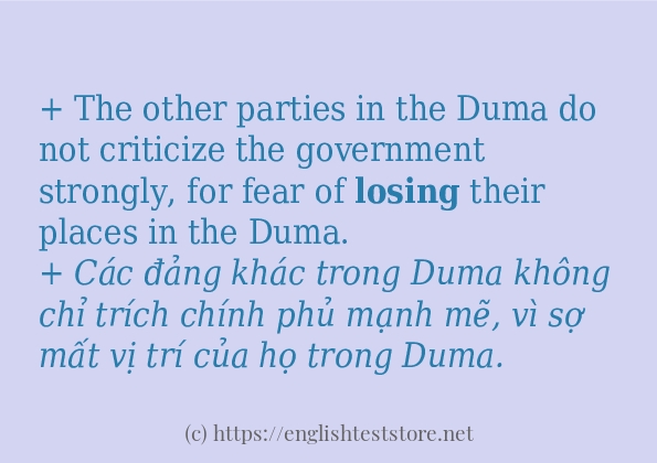 losing có bao nhiêu cách sử dụng?