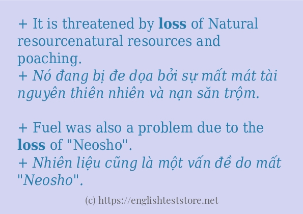 loss ví dụ và cách sử dụng trong câu