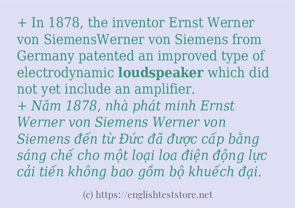 loudspeaker các ví dụ và câu điển hình