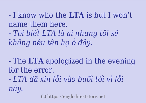 lta ví dụ và cách sử dụng trong câu