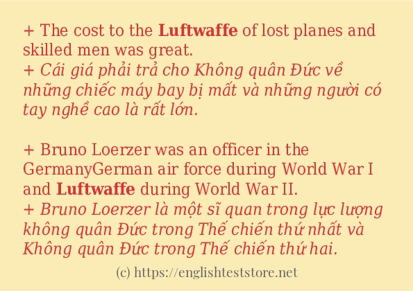 luftwaffe câu ví dụ và cách sử dụng