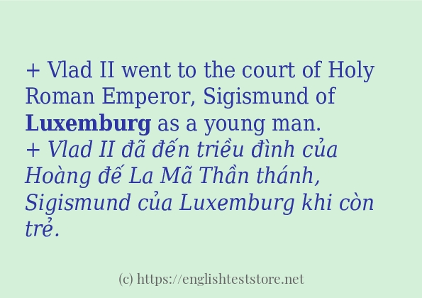 luxemburg sử dụng thực tế trong câu