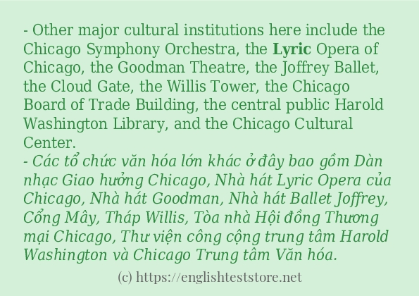 lyric sử dụng như thế nào và câu ví dụ