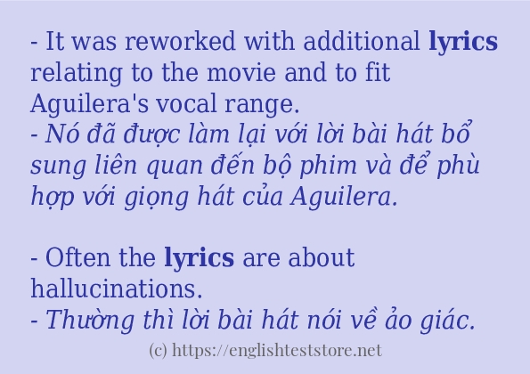 lyrics có bao nhiêu cách sử dụng?