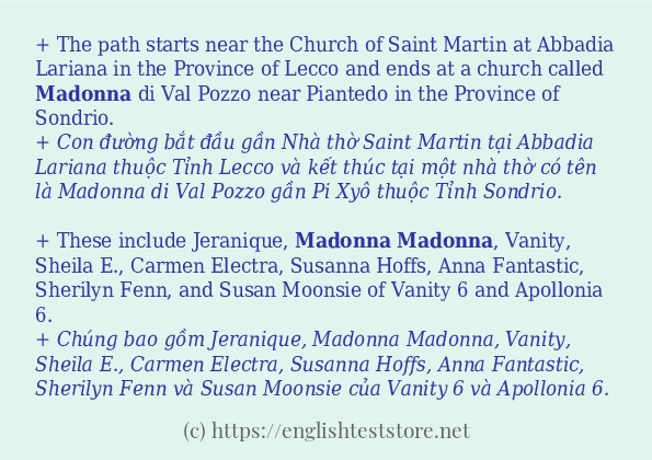 madonna cách sử dụng và câu ví dụ
