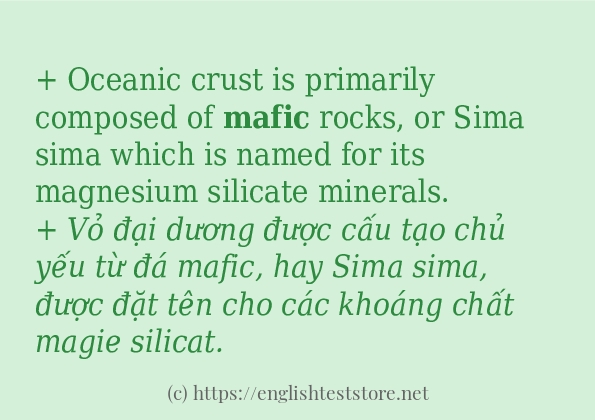 mafic các ví dụ và câu điển hình