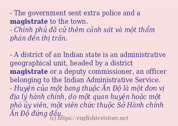 magistrate cách dùng và ví dụ trong câu