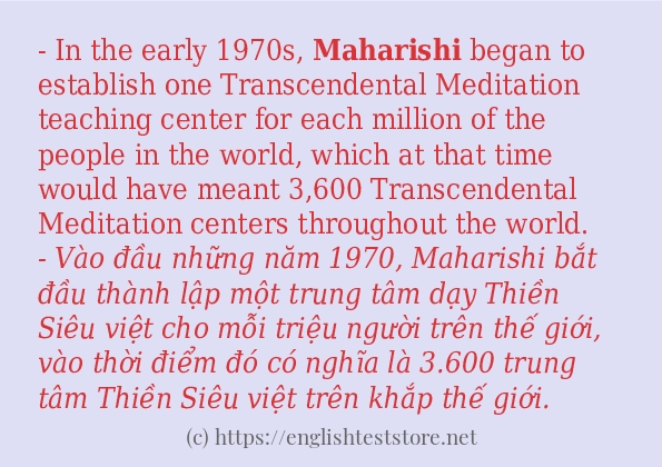 maharishi các cách dùng và câu ví dụ