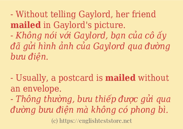 mailed cách sử dụng và câu ví dụ