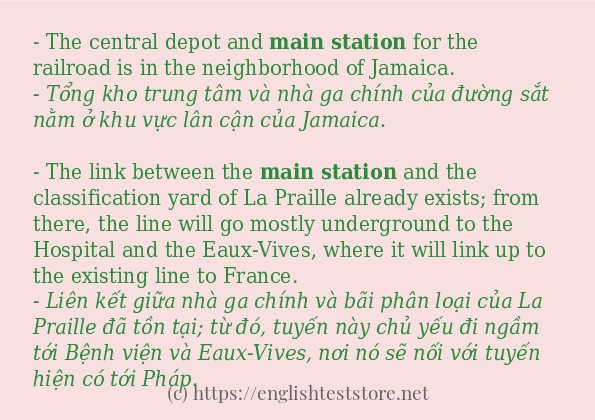 main station câu ví dụ về cách dùng