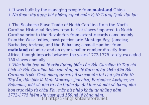 mainland cách dùng trong câu và ví dụ
