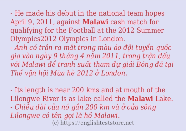 malawi cách dùng và ví dụ trong câu
