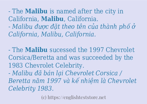 malibu có bao nhiêu cách sử dụng?