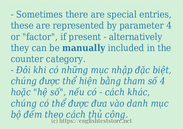 manually câu ví dụ và cách sử dụng