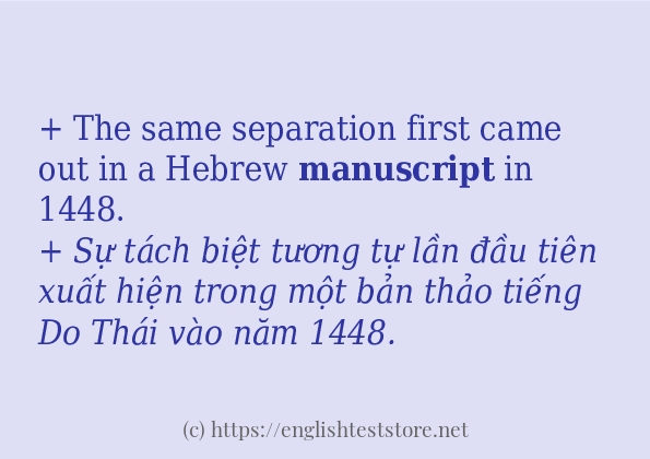 manuscript các ví dụ và câu điển hình manuscript các ví dụ và câu điển hình