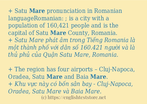 mare cách dùng và ví dụ trong câu