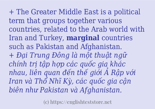 marginal sử dụng như thế nào và câu ví dụ