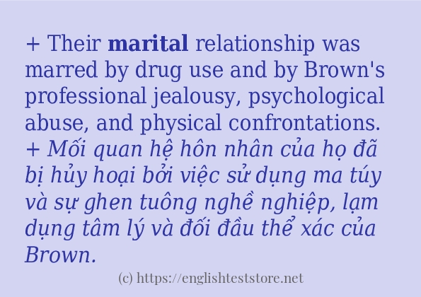 marital sử dụng thực tế trong câu marital sử dụng thực tế trong câu