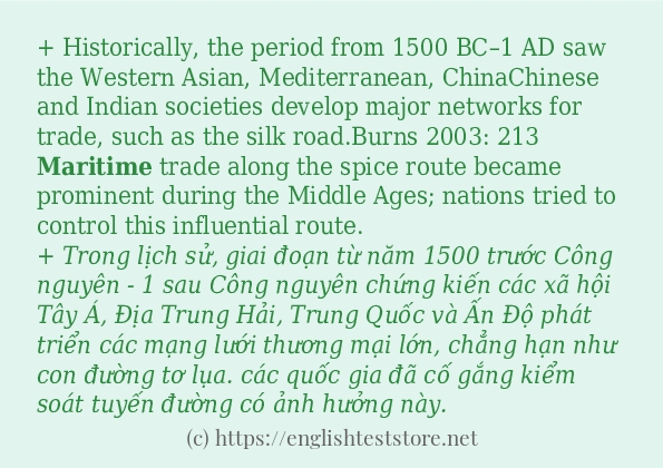 maritime câu ví dụ và cách sử dụng