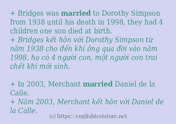 married các cách dùng và câu ví dụ