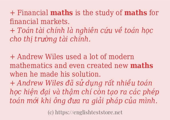 maths cách dùng và câu ví dụ