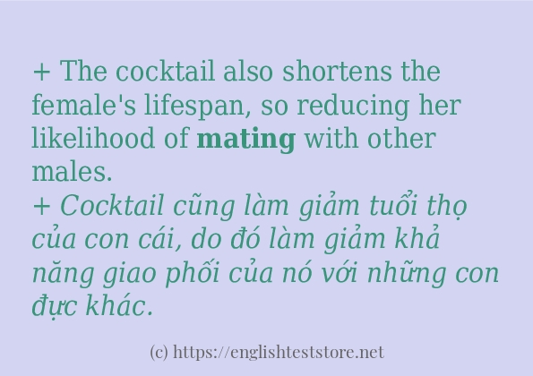 mating sử dụng thực tế trong câu