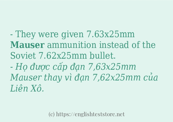 mauser câu ví dụ và cách dùng