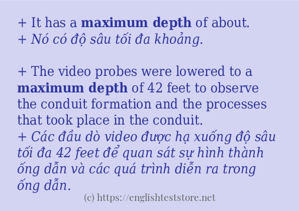 maximum depth cách dùng trong câu và ví dụ