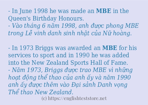 mbe sử dụng thực tế trong câu