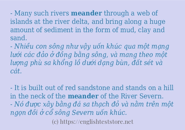 meander câu ví dụ và cách dùng